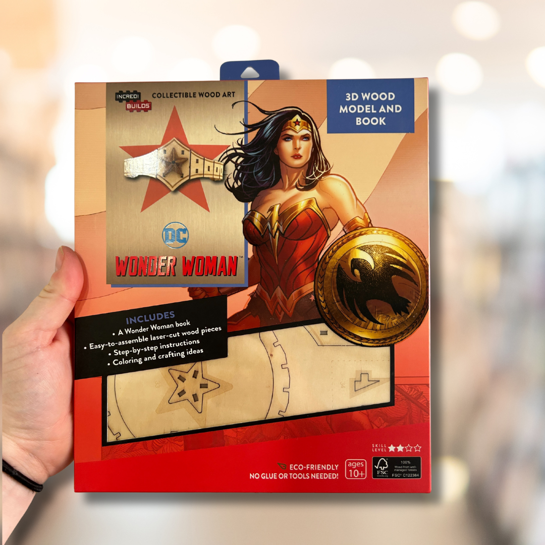 Incredibuilds Wonder Woman 3D Wood Model and Book